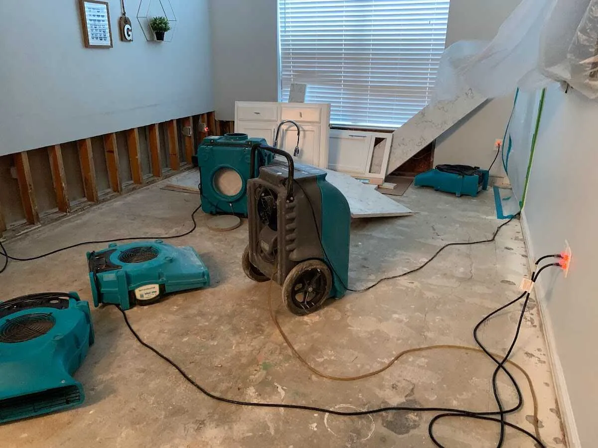 Dehumidifier in flood-cut room for Water Extraction & Removal in Monett